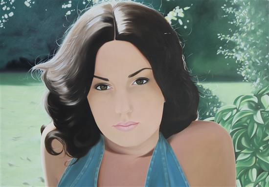 Patricia Rorie, acrylic on board portrait